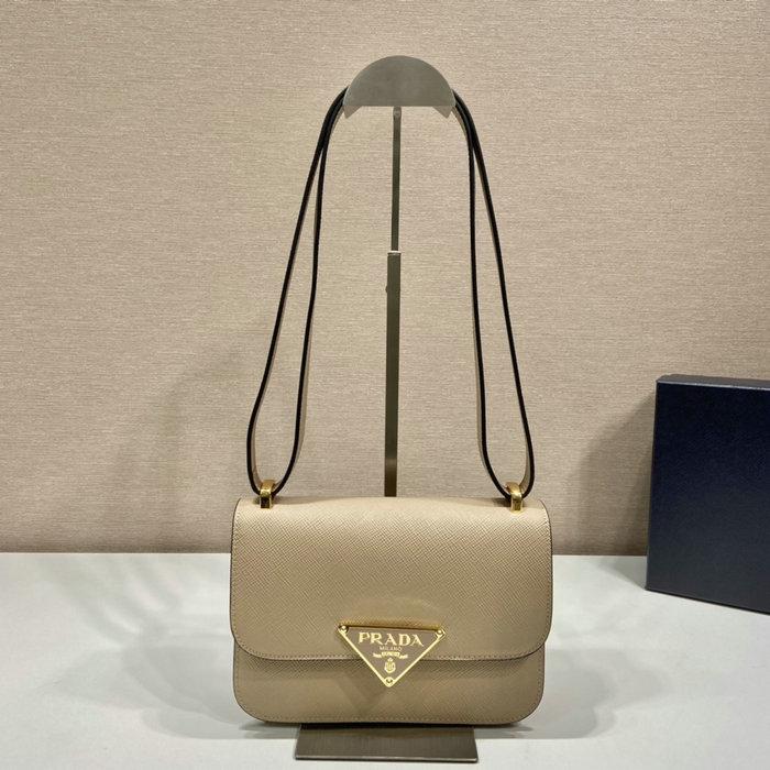 Prada Embleme Saffiano shoulder bag Beige 1BD320